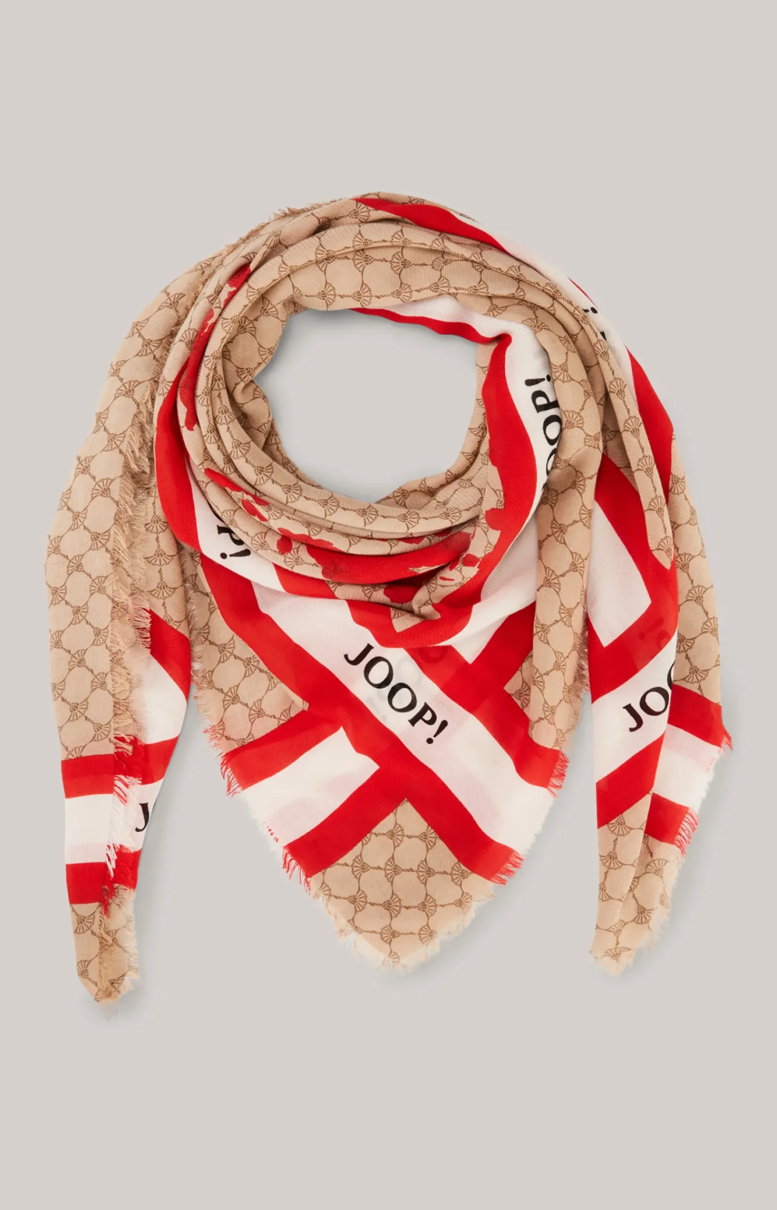 JOOP! Schals & Caps>Cornflower-Schal in Beige/Rot