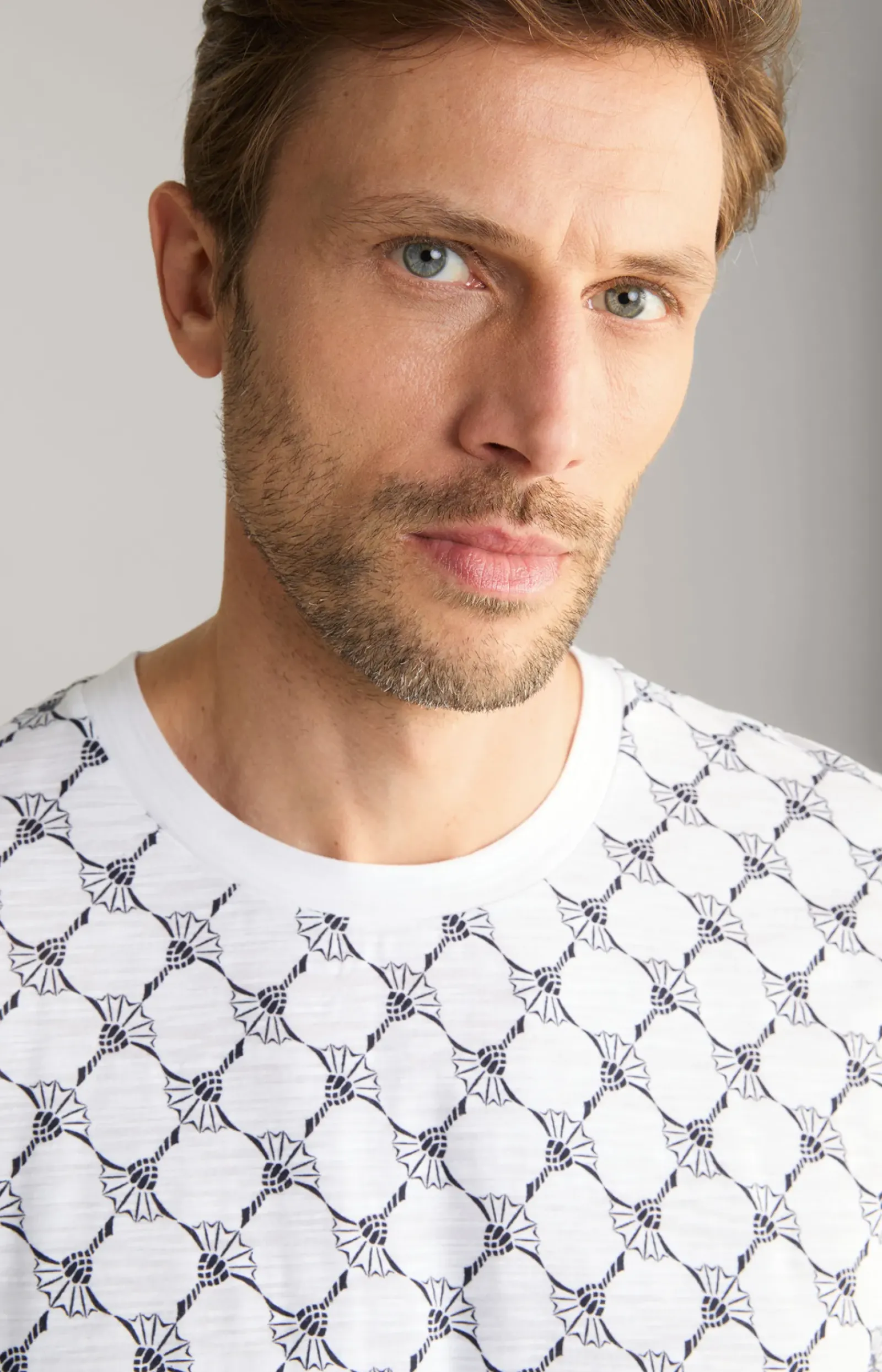 JOOP! T-Shirts&Sweats|Bekleidung>Cornflower-T-Shirt Tyron in Weiß gemustert