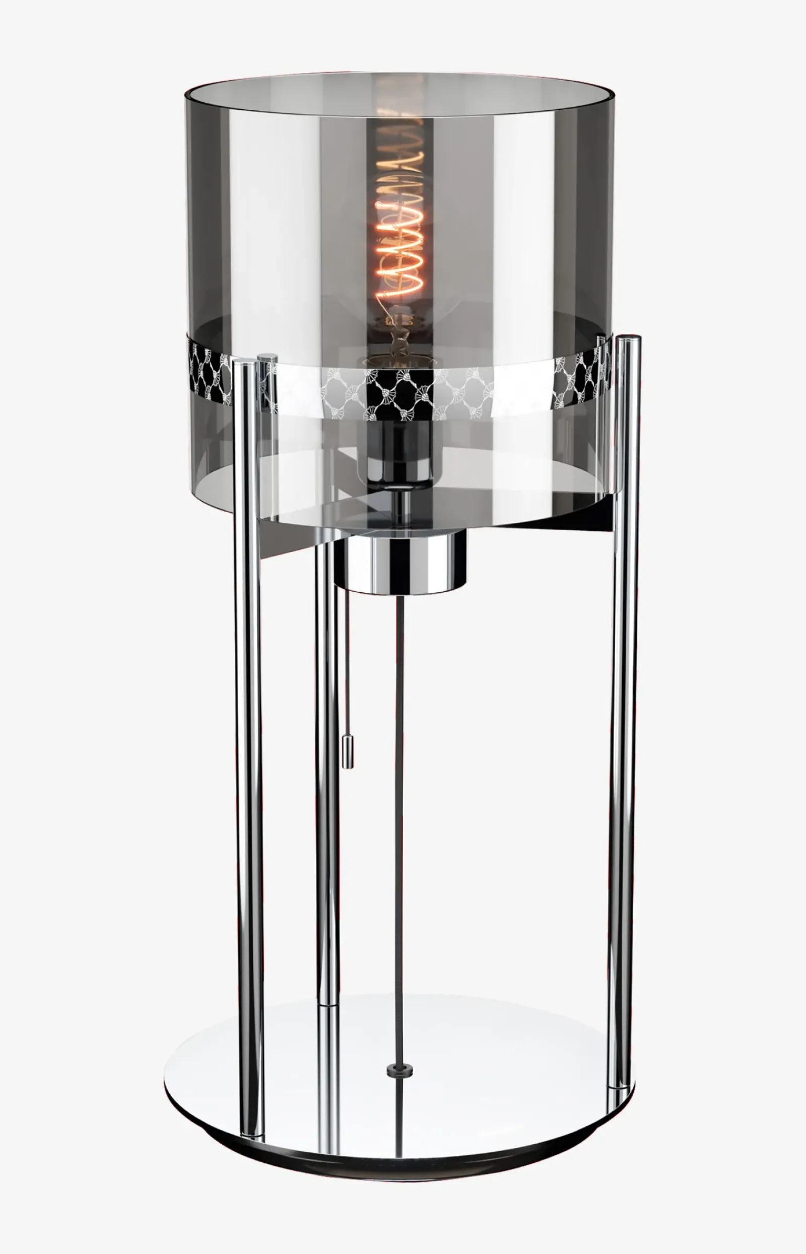 JOOP! Leuchten|Wohn-Accessoires>ROUND LIGHTS CHROME Tischleuchte, Fumé-Glas/Chrom