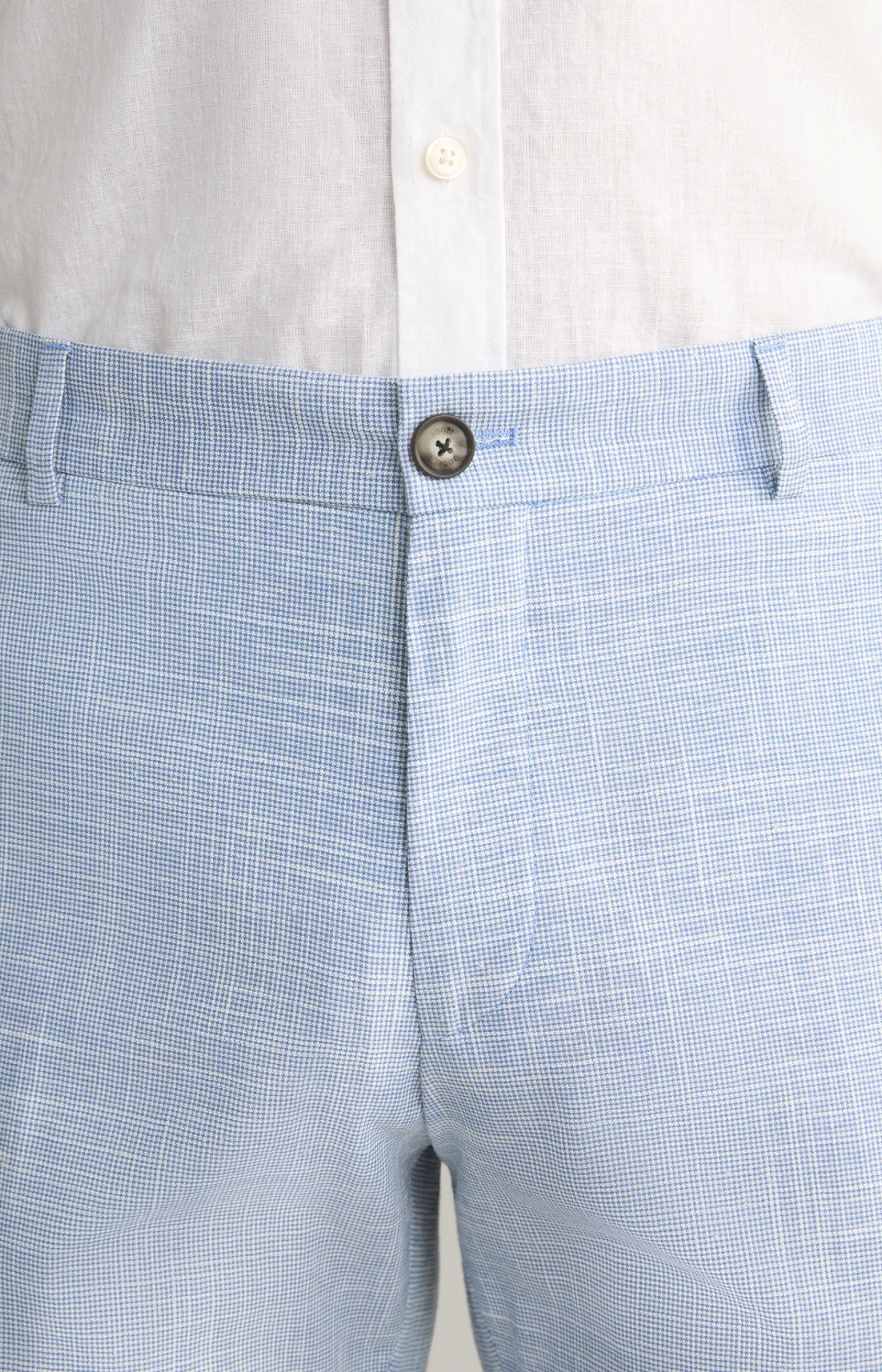 JOOP! Hosen & Chinos|Bekleidung>Leinenmix-Chino Hank in Blau/Weiß kariert