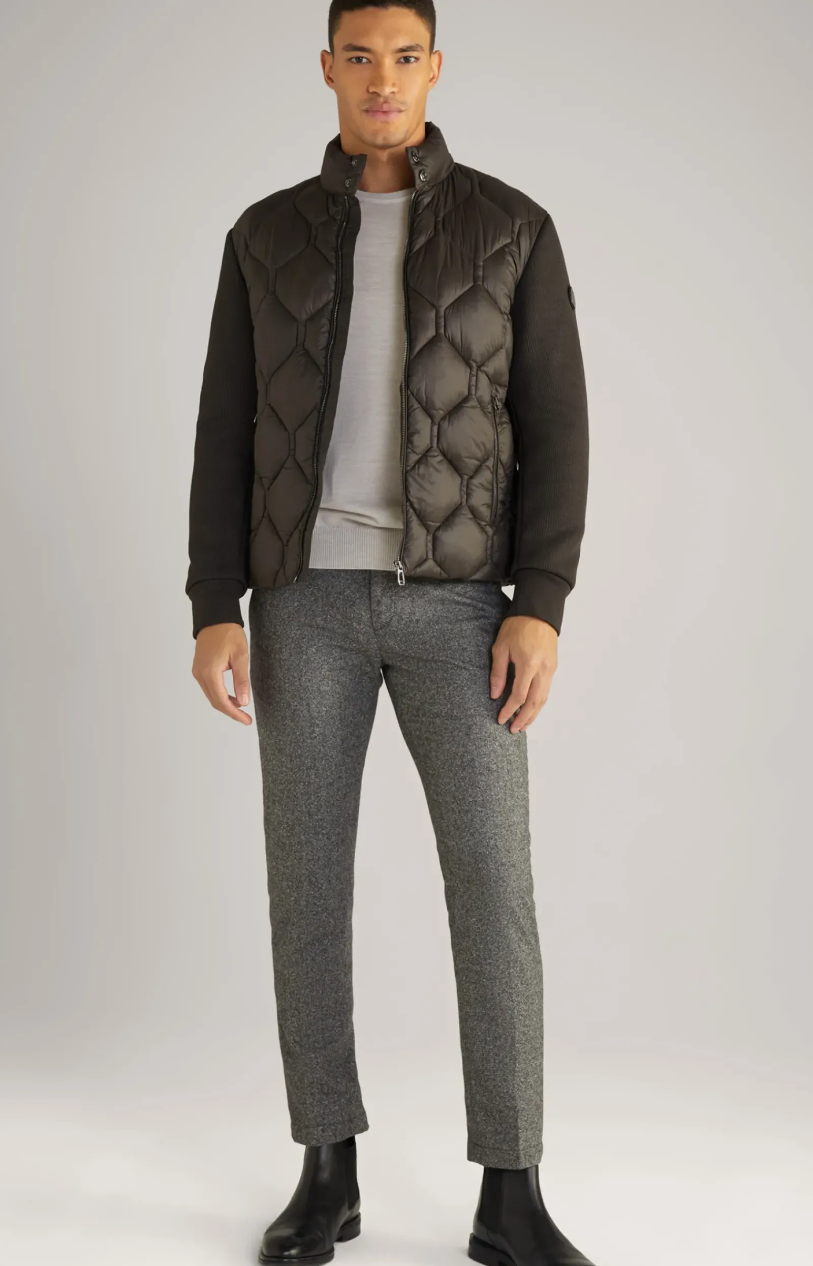 JOOP! Strick>Merinowoll-Pullover Denny in Beige
