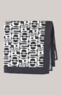 JOOP! Krawatten & Fliegen>Seiden-Einstecktuch in Dunkelblau/Offwhite