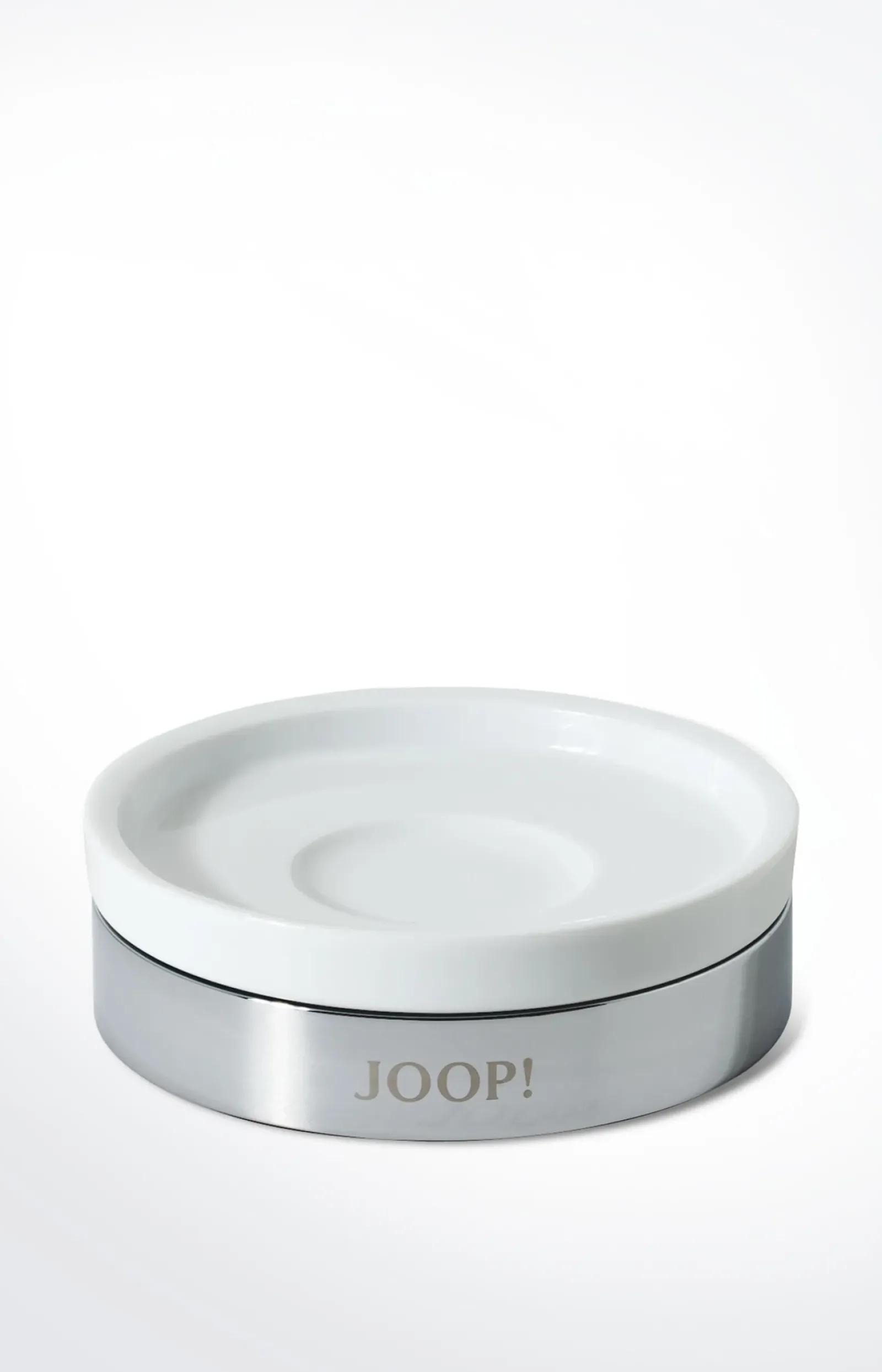 JOOP! Bad-Accessoires>Seifenschale Chromeline, Silber/Weiß