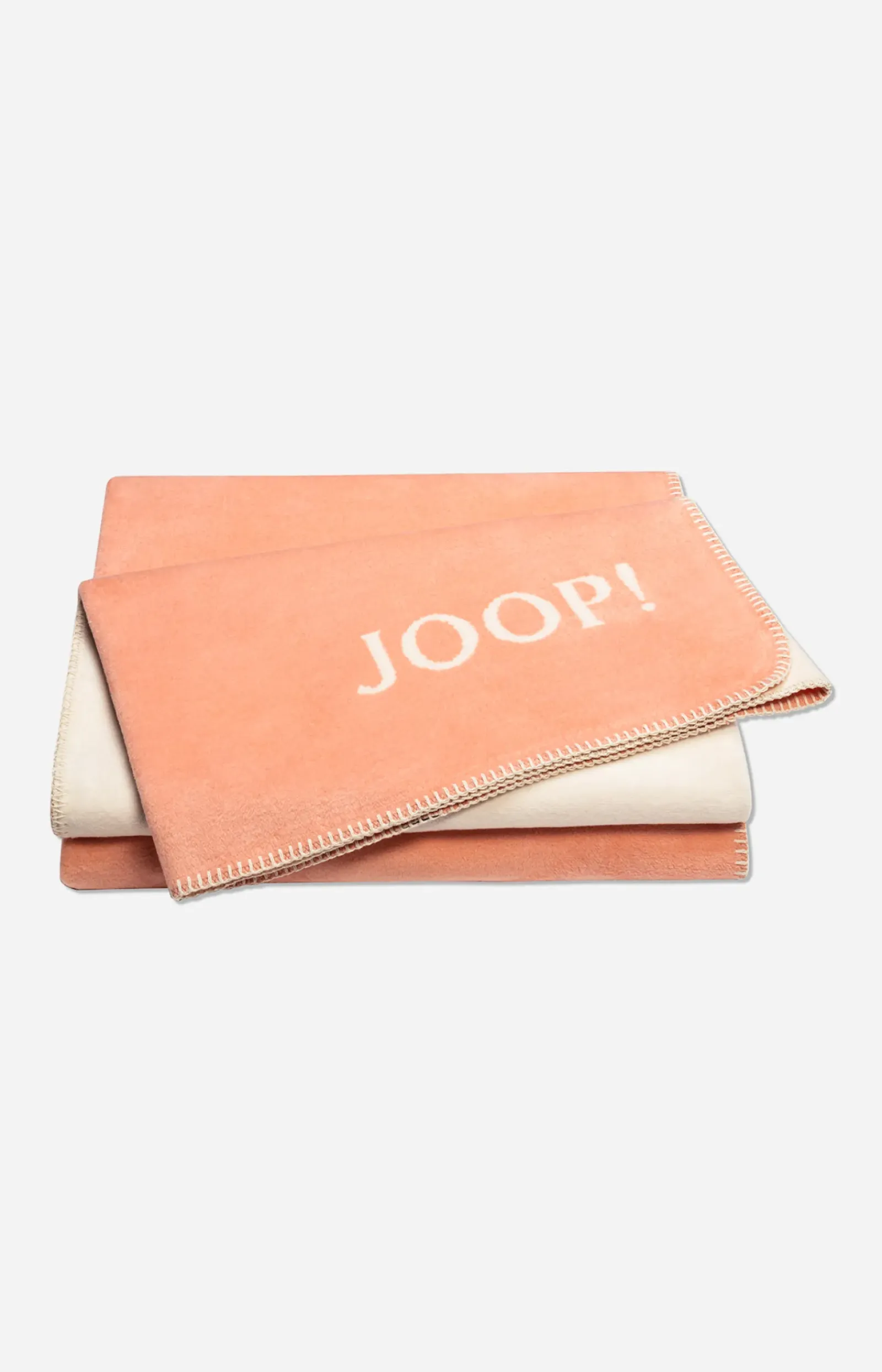 JOOP! Plaids & Decken>Wohndecke Uni-Doubleface in Apricot-Sand