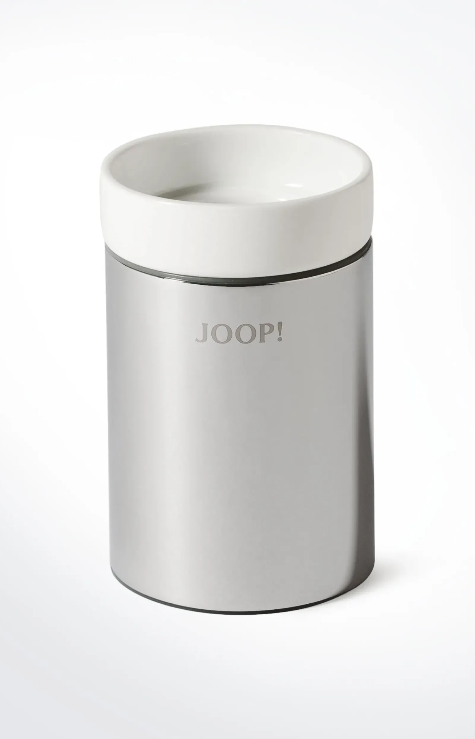 JOOP! Bad-Accessoires>Zahnputzbecher Chromeline, Silber/Weiß