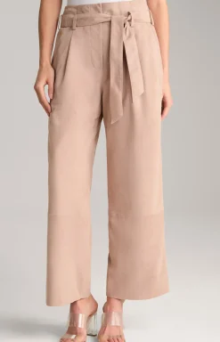 JOOP! Leder|Hosen>Ziegenvelours-Lederhose in Hellbraun