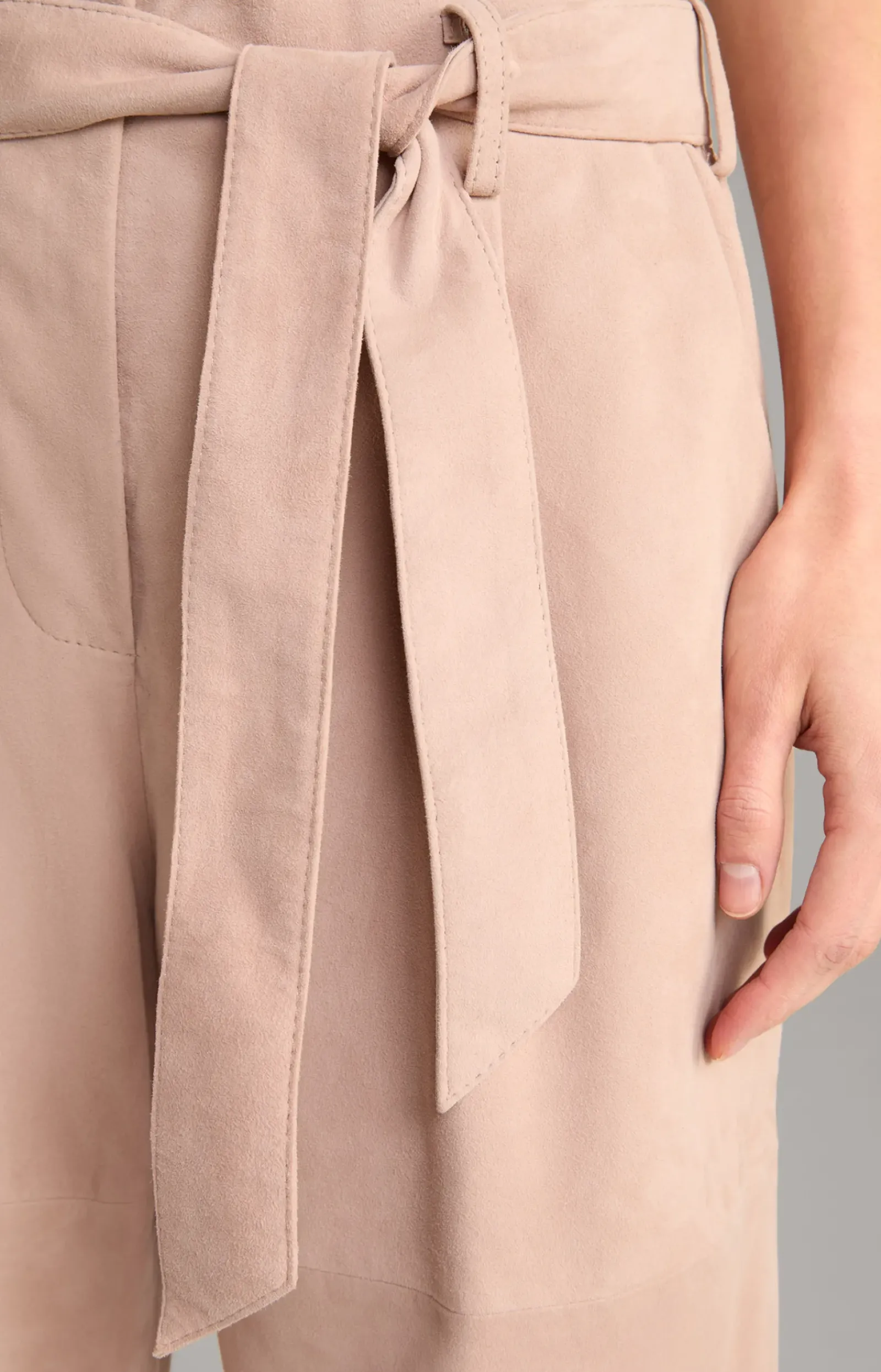 JOOP! Leder|Hosen>Ziegenvelours-Lederhose in Hellbraun